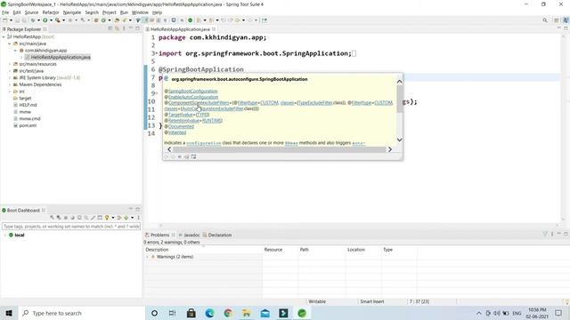 Spring Boot Hello World Example by using STS(Spring Tool Suite) | Spring Boot Tutorial In Hindi смотреть онлайн