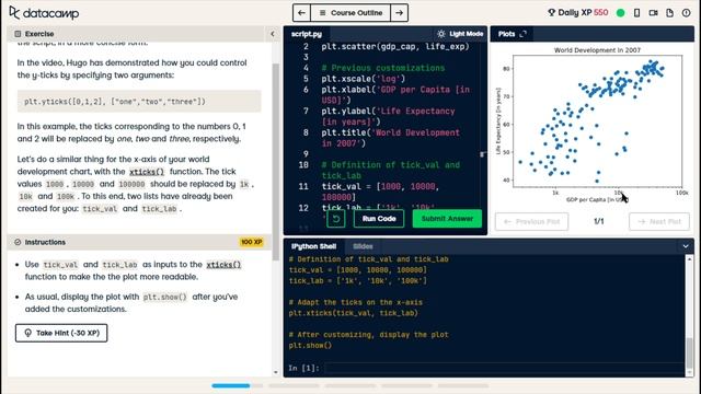 Intermediate Python with Data Camp - Continuing with MatPlotLib (Part 2) смотреть онлайн