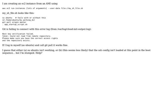 DevOps & SysAdmins: Git access fails in EC2 instance startup script (Ubuntu) смотреть онлайн