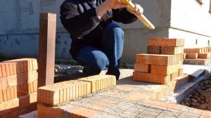 Кирпичная кладка, угол в 1,5 кирпича