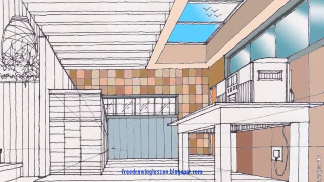 Draw a box : An office.... children eye view in a one point perspective.. plus digital colouring. смотреть онлайн