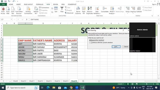 How to use of Sort and Filter Formula in MS Excel | GIT Education смотреть онлайн