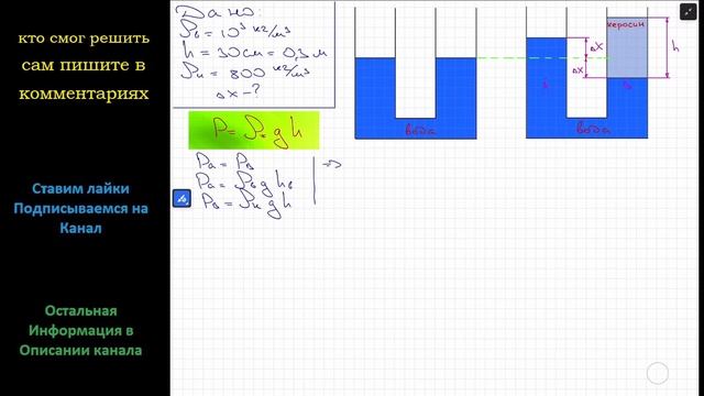 Физика U-образная трубка одинакового сечения частично заполнена водой. Насколько повысится уровень смотреть онлайн