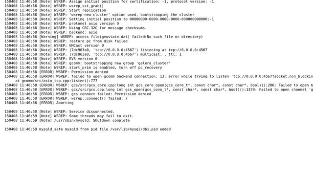 Unix & Linux: Error starting MySQL in a MariaDB Galera cluster in CentOS 7 смотреть онлайн