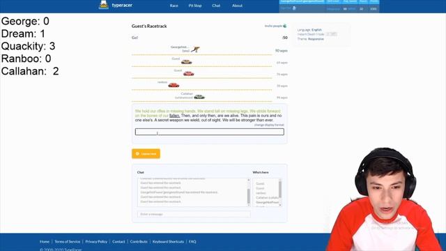 Dream SMP have a typing race for $1000... смотреть онлайн