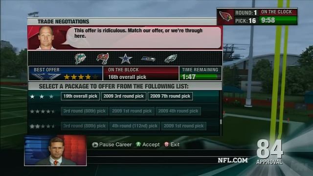 NFL Head Coach 09 Xbox 360 Gameplay - Draft Day 1 смотреть онлайн