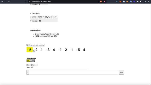 Visualize Leetcode 53: Maximum Subarray смотреть онлайн