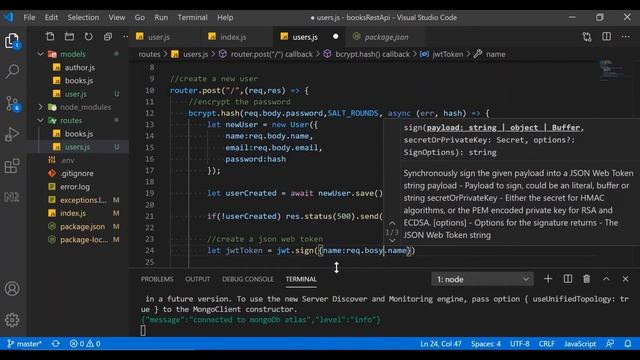 JWT(Json Web Token) Authorization with Node & Express смотреть онлайн