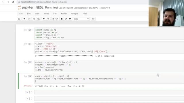 Testing market efficiency in Python: Runs test смотреть онлайн
