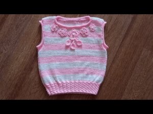 Летняя майка на девочку 3-4 года спицами - Мастер Класс