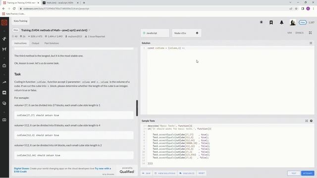 Codewars 8 kyu Simple Training JS #34 Methods of Math JavaScript смотреть онлайн