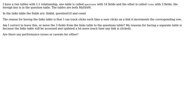 Databases: Performance on same table vs 1:1 relationship in MySQL смотреть онлайн