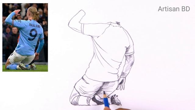 Realistic Portrait Erling Haaland Easy Pencil Sketch #haaland #manchestercity