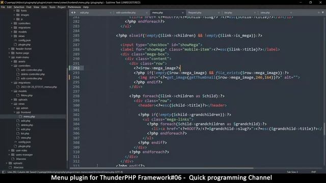 Menu plugin for thunderPHP Framework #06 | Mega menu images | Quick programming tutorial смотреть онлайн