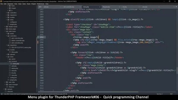 Menu plugin for thunderPHP Framework #06 | Mega menu images | Quick programming tutorial