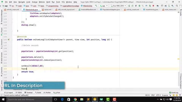 Sqlite Library Sugar ORM Crud App Part 5 Delete Records смотреть онлайн