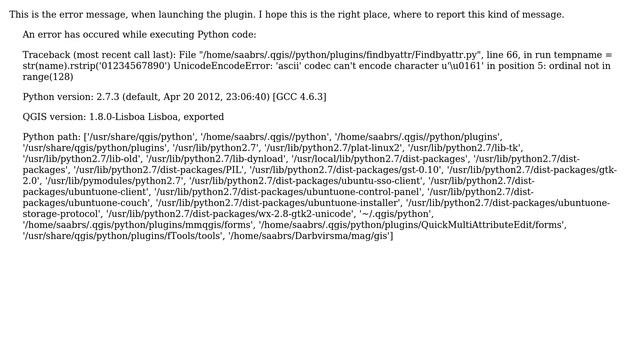 GIS: "Find by attribute" plugin UnicodeEncodeError смотреть онлайн