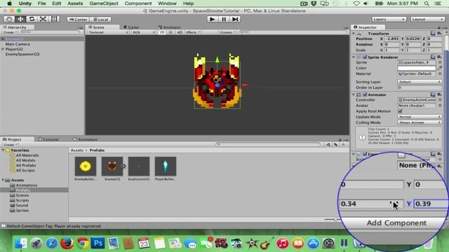 Unity - 2D Space Shooter Tutorial Part 6 - Explosion Animation and Collision Detection смотреть онлайн
