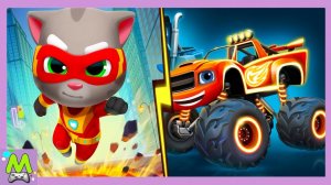 Говорящий Том Погоня Героев vs Вспыш и Чудо-Машинки.Гонки на Скорость и Ловкость