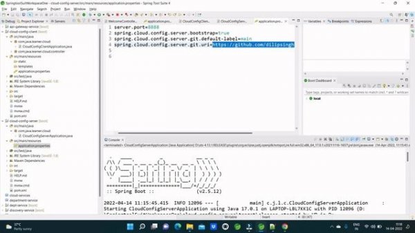 Spring Cloud Config Server-Client Configuration in spring boot application- Hindi