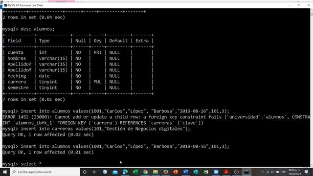 Videotutorial de comandos MySQL DDL y DML смотреть онлайн