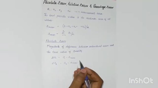 Class 11 Physics- Absolute Error, Relative Error and Percentage Error смотреть онлайн