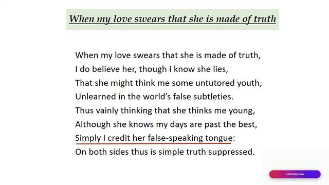 Sonnet 138 by William Shakespeare | line by line explanation смотреть онлайн