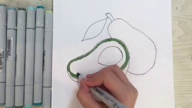 Обзор на маркеры + рисуем авокадо! Review on markers + draw avocado! смотреть онлайн