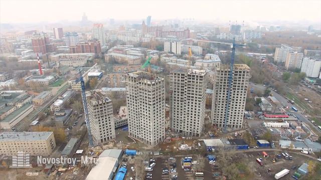 ЖК «Родной город. Октябрьское поле» (аэросъемка: 28.10.2016) смотреть онлайн
