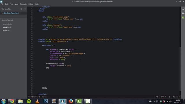 Slide Down Page || HTML, CSS, jQuery смотреть онлайн