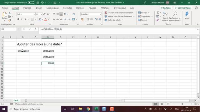 Excel: Comment ajouter des mois à une date automatiquement - Formule MOIS.DECALER - Docteur Excel смотреть онлайн