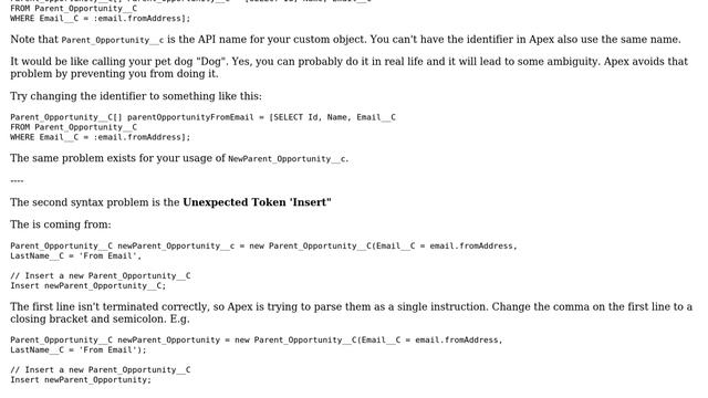 Salesforce: What is causing the "Invalid Character in Identifier" error when compiling my Apex code смотреть онлайн