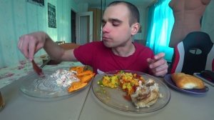 МУКБАНГ НАРЕЗКИ ЛУЧШЕЕ - МИНТАЙ / ЧЕБУ ПИЦЦА ПЕППЕРОНИ / РИС / САЛАТ / EATING АСМР 09. 01. 2024