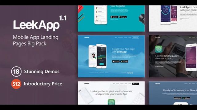 LeekApp - Mobile App Landing Pages Big Pack | Themeforest Website Templates and Themes смотреть онлайн