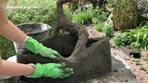 Кашпо для сада из цемента своими руками//Садовые фигуры