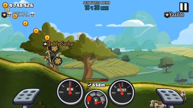 ?Как далеко ездить на заднем колесе ?Wheelie? Team Event ? Angry Bill ? Hill Climb Racing 2 ? смотреть онлайн