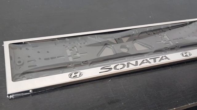 Рамка номера нержавейка Sonata + логотип смотреть онлайн