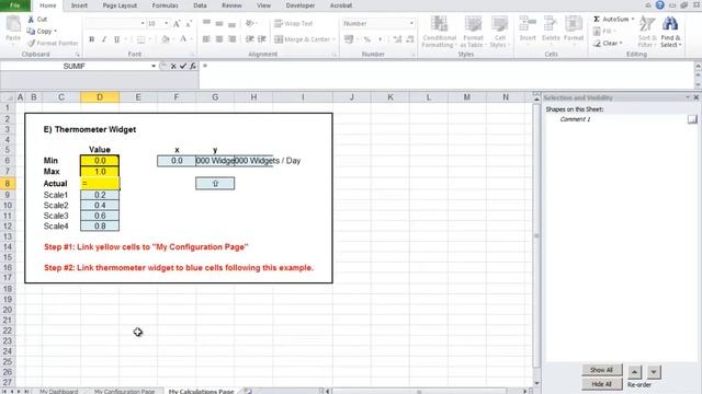 Excel Thermometer Widget Tutorial смотреть онлайн