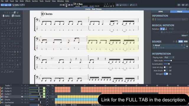 Limits - Bad Omens ||Bass Tab/Notation|| смотреть онлайн