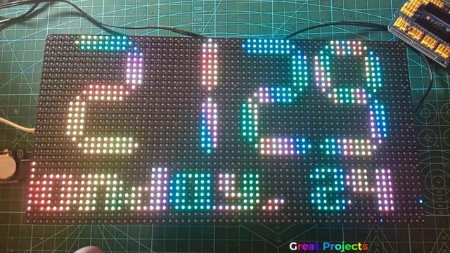 ESP8266 RTC DS1307 DHT11 P4 RGB Led Matrix смотреть онлайн