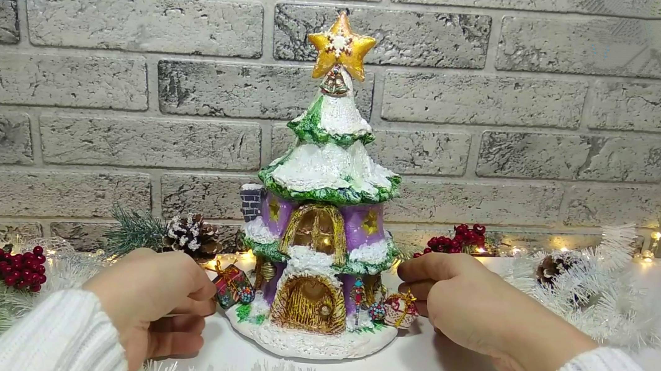 Ёлка домик из теста. Новогодние поделки. DIY. смотреть онлайн