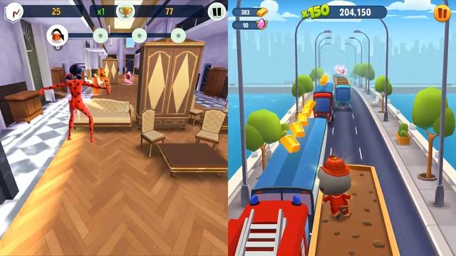 Talking Tom Gold Run vs Miraculous Ladybug & Cat Noir - All Levels New Gameplay Walkthrough смотреть онлайн