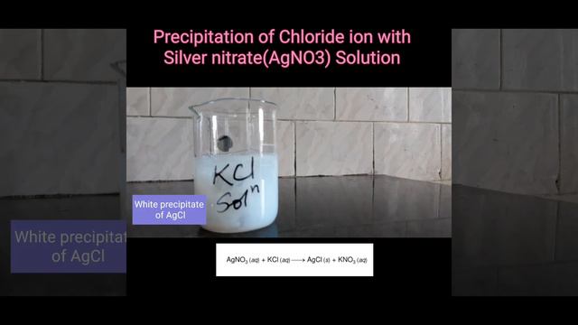 Precipitation of Chloride ion with Silver nitrate(AgNO3) in aqueous Solution смотреть онлайн