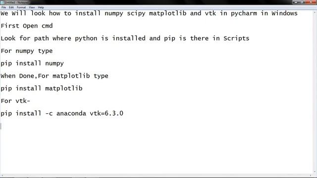 Install Numpy Matplotlib and vtk in Pycharm Windows смотреть онлайн