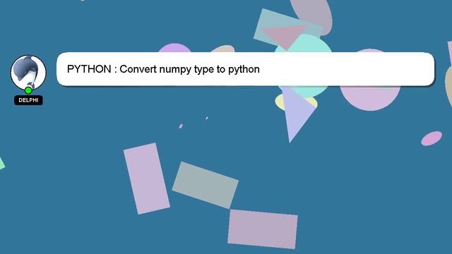 PYTHON : Convert numpy type to python смотреть онлайн