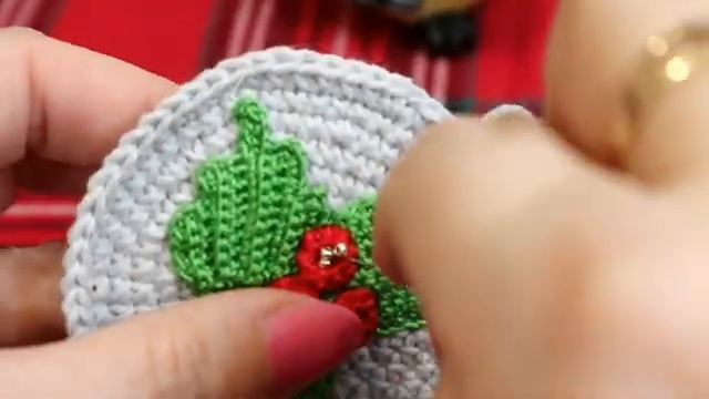Новогодний "плоский" шарик крючком. Второй способ. смотреть онлайн