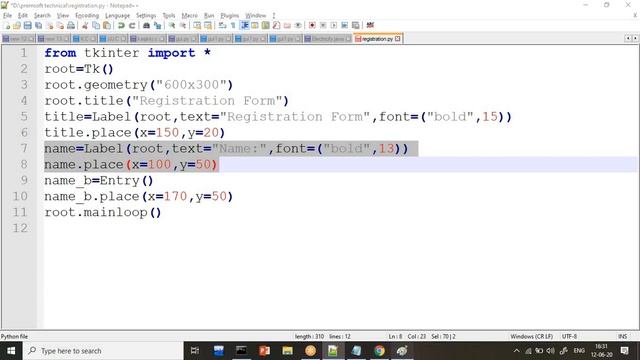 tkinter registration form in python using tkinter | Tkinter Tutorial for beginner смотреть онлайн