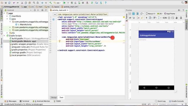 Material Design EditText Animation in Android Studio Tutorial смотреть онлайн