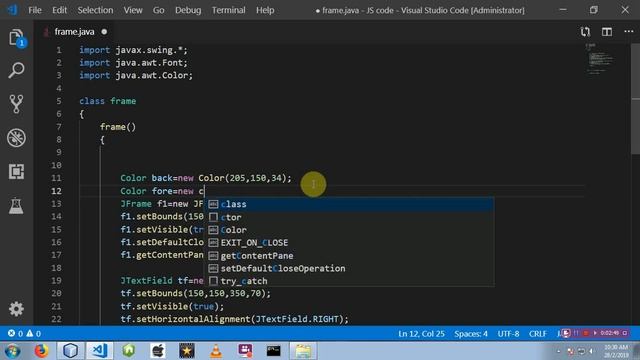 Lect 1.9 - JTextField additional properties || setBackground ,foreground and font of JTextField || смотреть онлайн