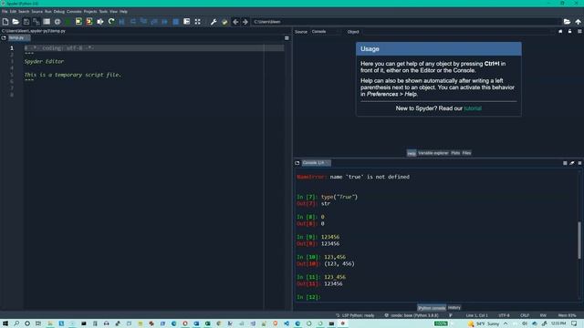 Python 001: The four basic data types and using the Spyder interactive window. смотреть онлайн